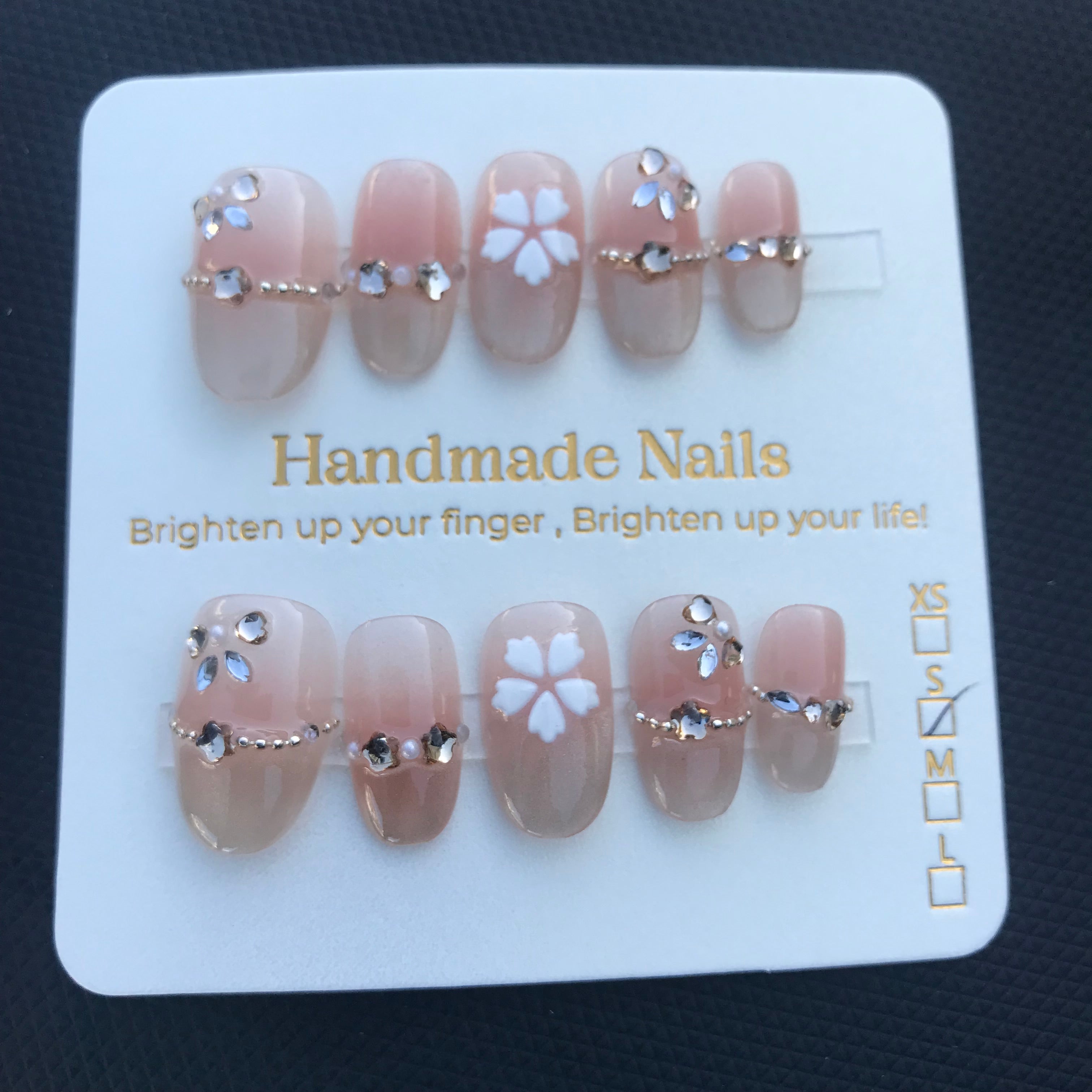 Stoned, pink and flowery press on nails