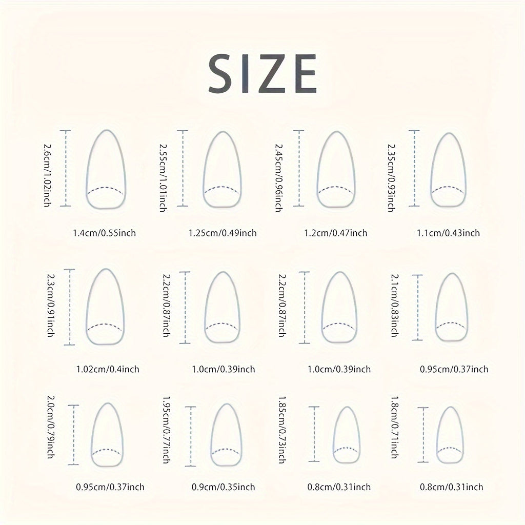 24 Cute Flower Almond-Shaped Press-On Nails with a Pink Gradient And Floral Design.