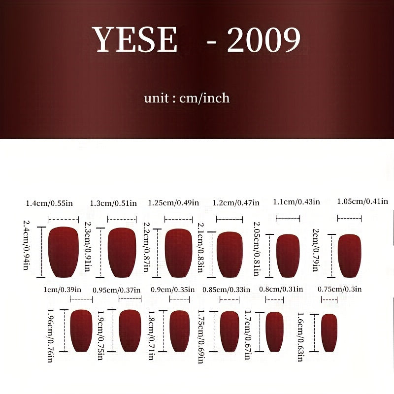 24pcs Red White, Floral, Glitter Press On Nails